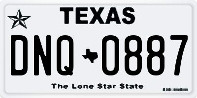 TX license plate DNQ0887