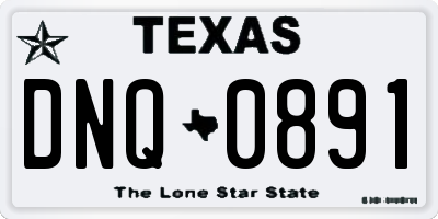 TX license plate DNQ0891