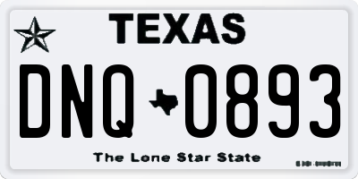 TX license plate DNQ0893