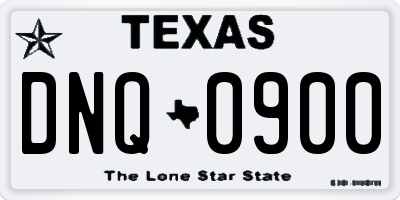 TX license plate DNQ0900