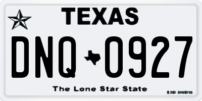 TX license plate DNQ0927