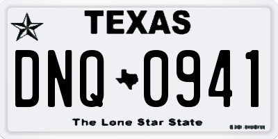 TX license plate DNQ0941