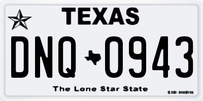 TX license plate DNQ0943