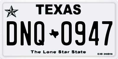 TX license plate DNQ0947
