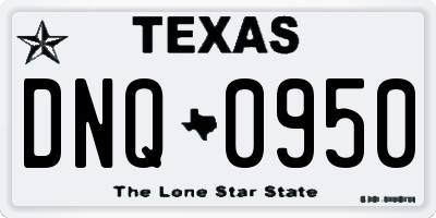 TX license plate DNQ0950