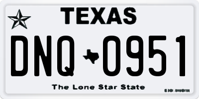 TX license plate DNQ0951