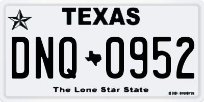 TX license plate DNQ0952
