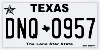 TX license plate DNQ0957
