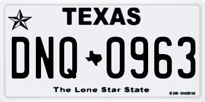 TX license plate DNQ0963