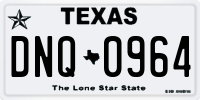 TX license plate DNQ0964