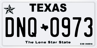 TX license plate DNQ0973