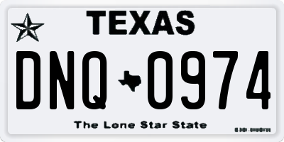 TX license plate DNQ0974