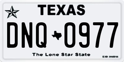 TX license plate DNQ0977