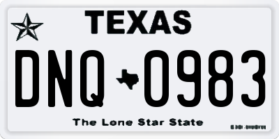 TX license plate DNQ0983