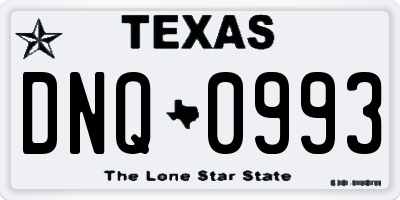 TX license plate DNQ0993