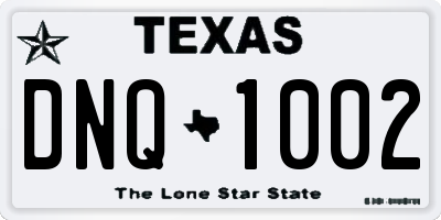 TX license plate DNQ1002