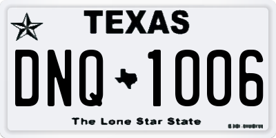 TX license plate DNQ1006