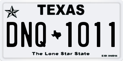TX license plate DNQ1011