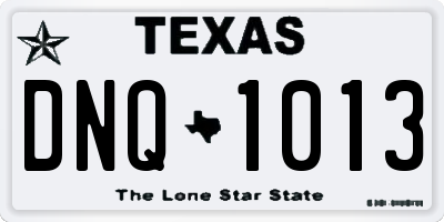 TX license plate DNQ1013