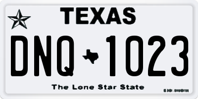 TX license plate DNQ1023