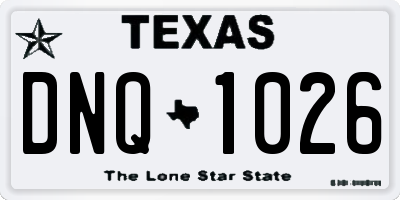 TX license plate DNQ1026