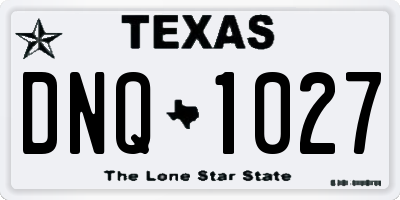 TX license plate DNQ1027