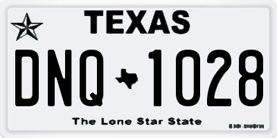 TX license plate DNQ1028