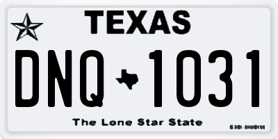 TX license plate DNQ1031