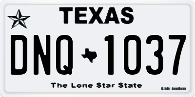 TX license plate DNQ1037