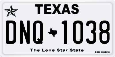 TX license plate DNQ1038
