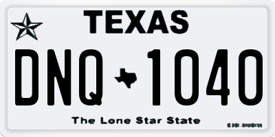 TX license plate DNQ1040
