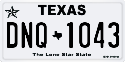 TX license plate DNQ1043