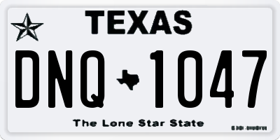 TX license plate DNQ1047