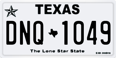 TX license plate DNQ1049