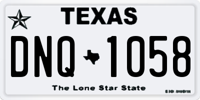TX license plate DNQ1058