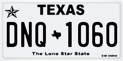 TX license plate DNQ1060