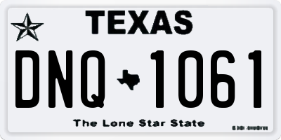TX license plate DNQ1061