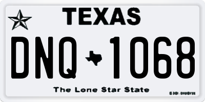 TX license plate DNQ1068