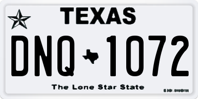 TX license plate DNQ1072
