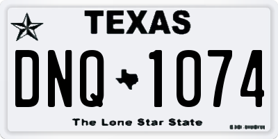 TX license plate DNQ1074