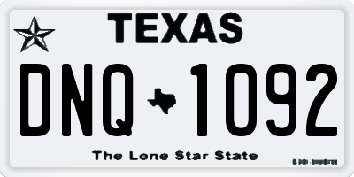TX license plate DNQ1092