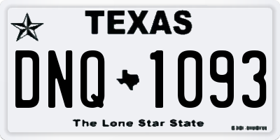 TX license plate DNQ1093