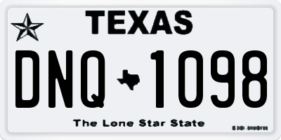 TX license plate DNQ1098