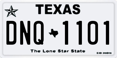 TX license plate DNQ1101