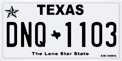 TX license plate DNQ1103