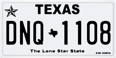 TX license plate DNQ1108