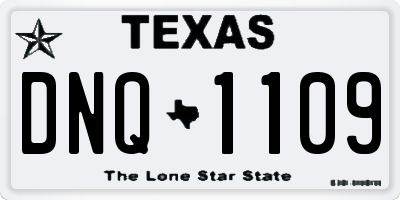 TX license plate DNQ1109