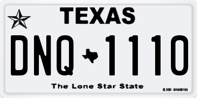 TX license plate DNQ1110