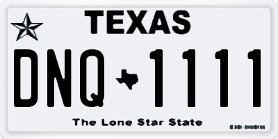 TX license plate DNQ1111