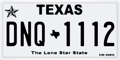 TX license plate DNQ1112